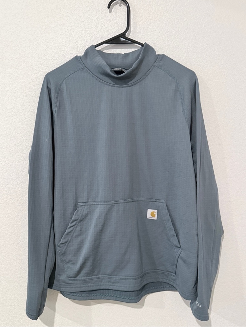 Carhartt Force Mock Neck Pullover M Relaxed Fit Grid Fleece Athleisure Workwear